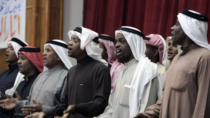 High hopes: members of the Free Iraqi Movement celebrate their approval to run candidates in Basra.