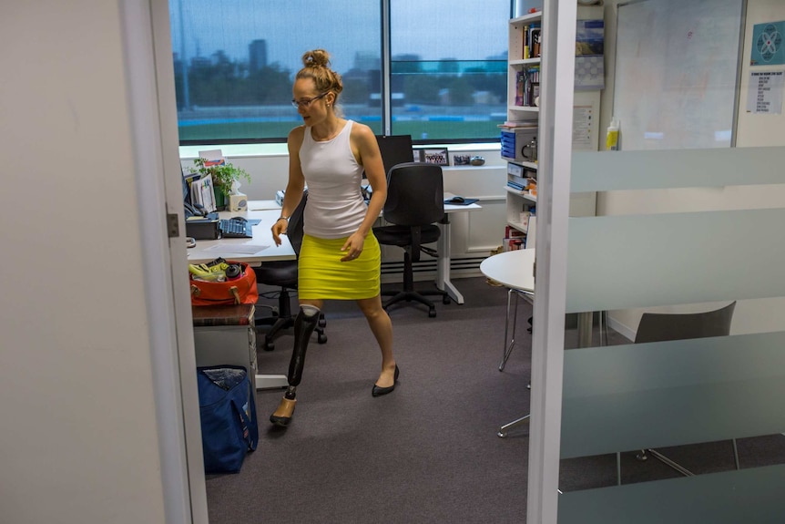 Hannah Macdougall in her office at the Victorian Institute of Sport.