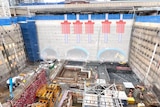 Construction site, underground tunnel