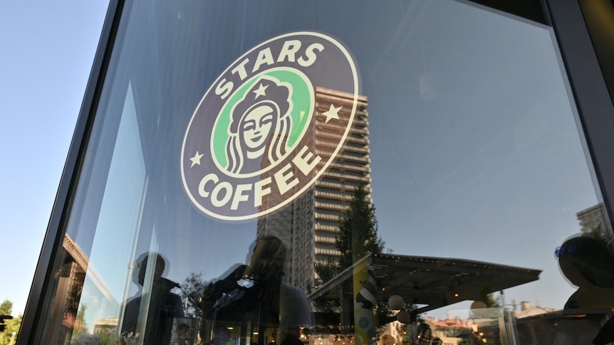 A logo of a newly opened Stars Coffee coffee shop