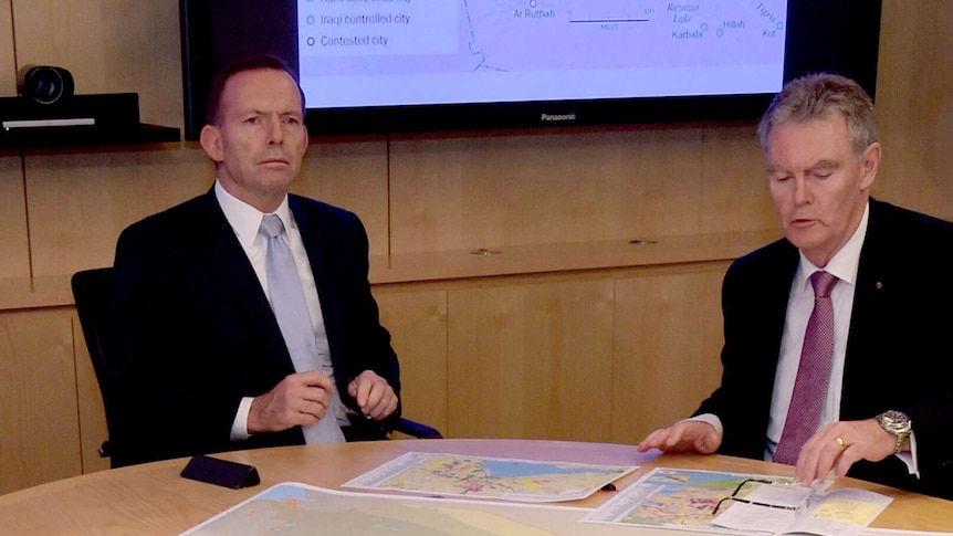 Tony Abbott at ASIO headquarters in Canberra