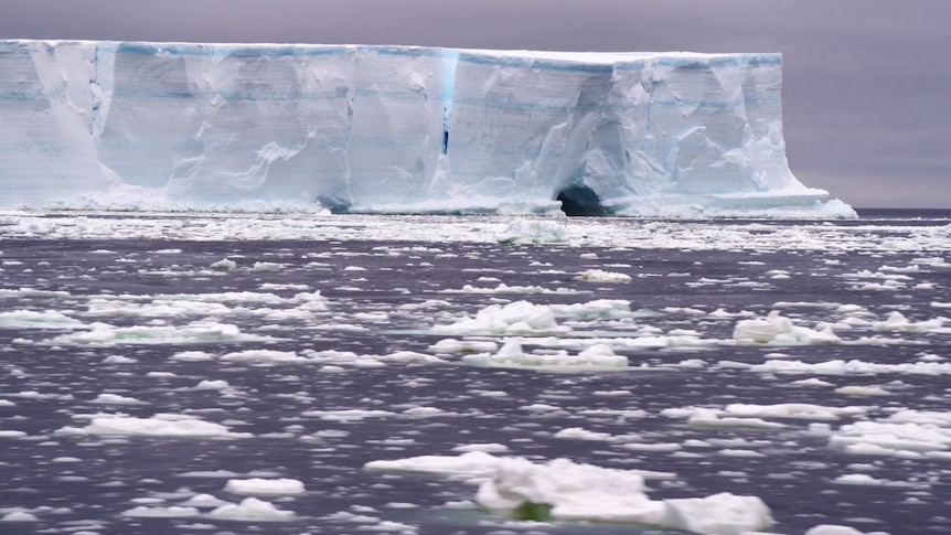 Iceberg in the Southern Ocean, seen from a ship.