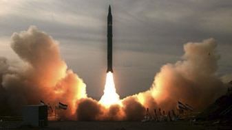 An Iranian missile test launch. (Reuters)