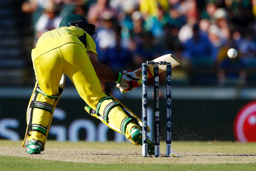Australian batsman Glenn Maxwell plays a reverse sweep