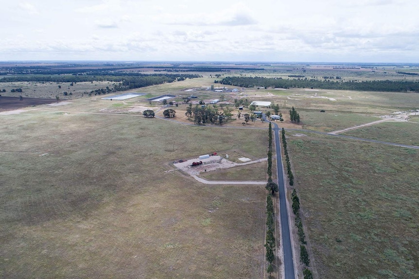 Aerial photo of decommissioned Linc Energy UCG site at Hopeland near Chinchilla in southern Queensland in April 2018.