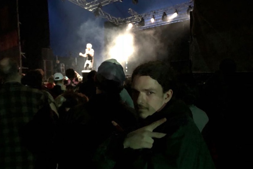 Elijah the triple j intern at Henry Rollins at Splendour in the Grass 2018