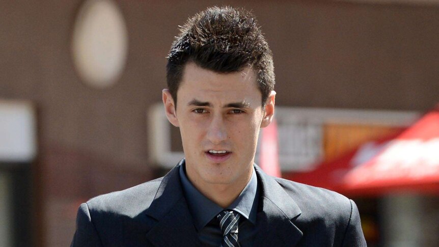 Tennis player Bernard Tomic arrives at the Southport Magistrates court on the Gold Coast.