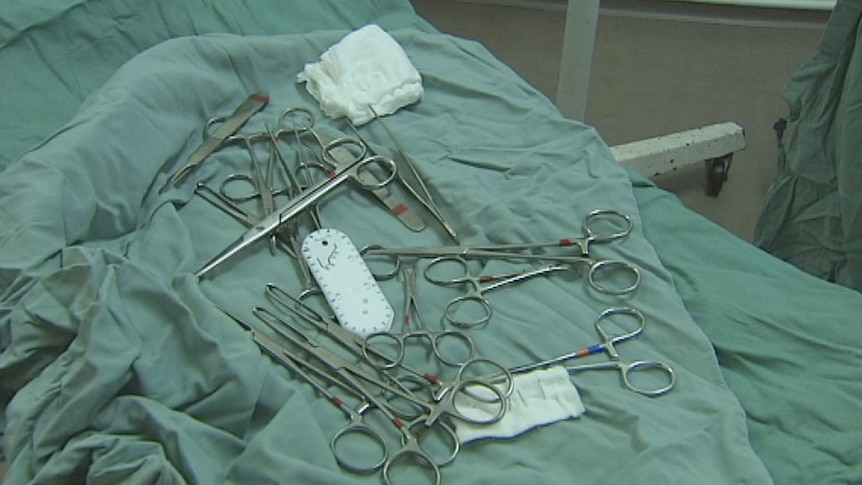 Vet surgery equipment laid out on table in Perth