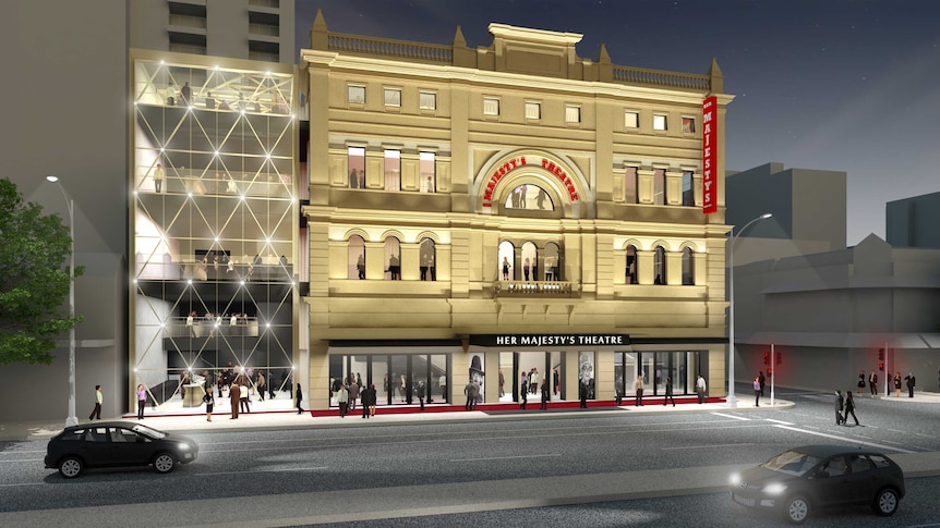 Artist's impression of Her Majesty's Theatre redevelopment in Adelaide.
