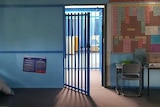 View from the classroom of the cage in which an autistic boy was kept at a Canberra school