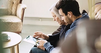 Elder with carer