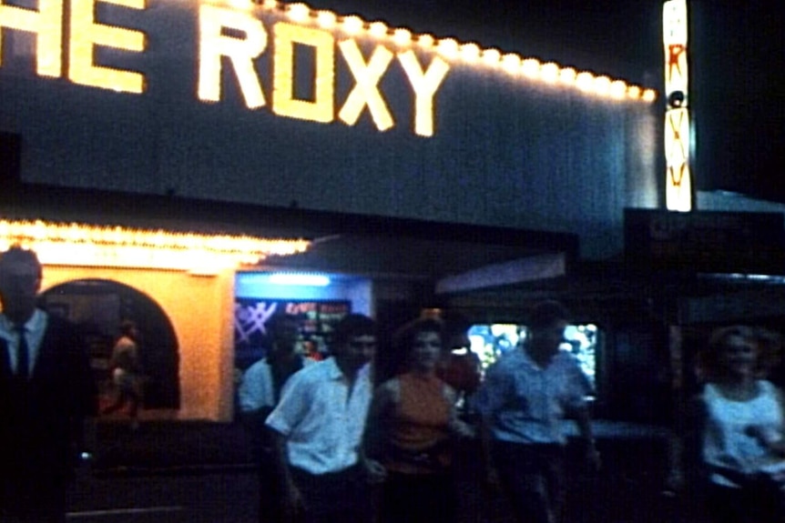 "The Roxy" is up in lights above the entrance to a Brisbane nightclub.