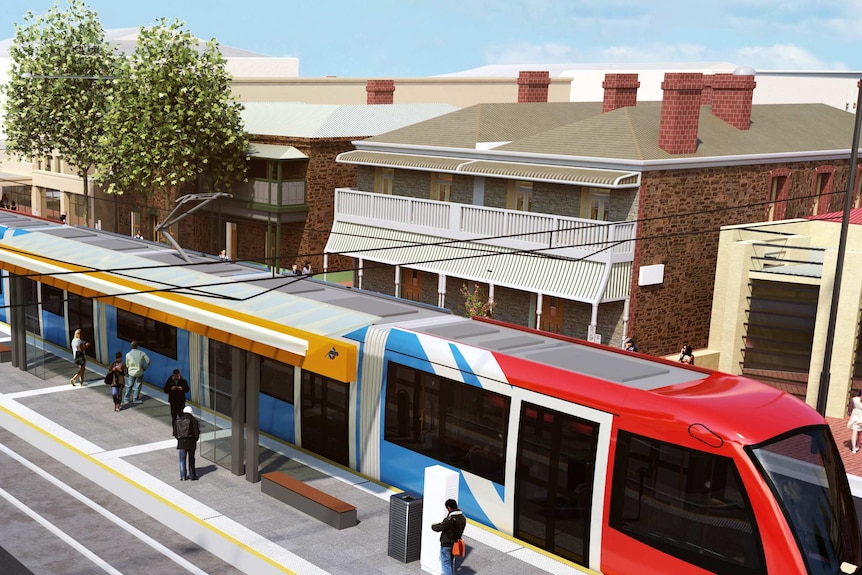 Artist's impression of the $259 million tramline extension to North Adelaide