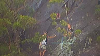 The hikers who are awaiting rescue on Mt Beerwah.