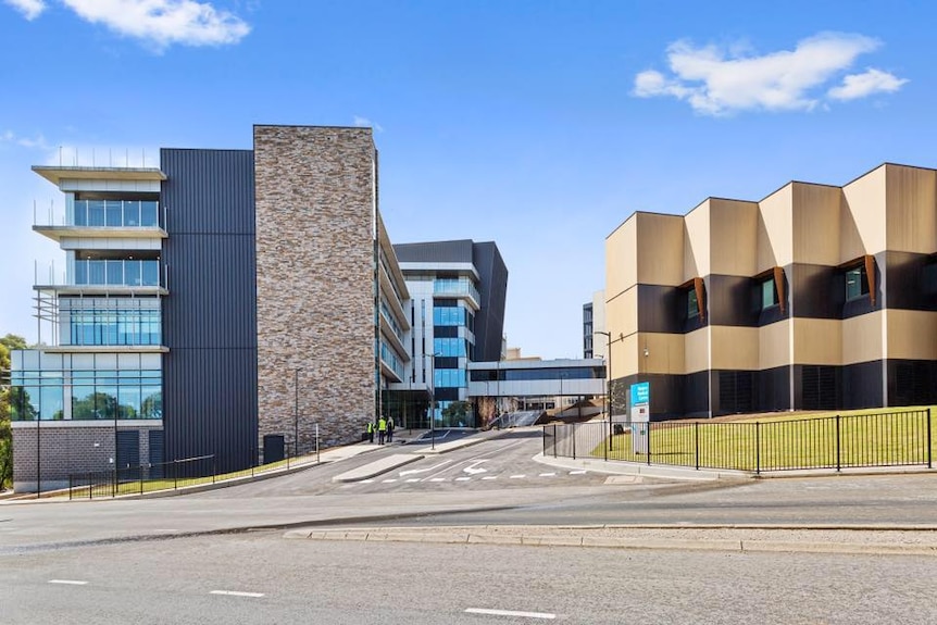 Exterior of buildings at Flinders Medical Centre in Adelaide's south.