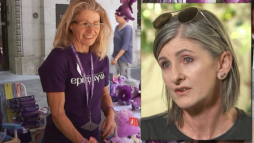 A woman in a purple shirt and a close-up of another woman