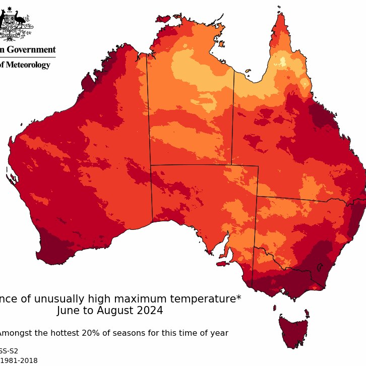 Heat map of Australia