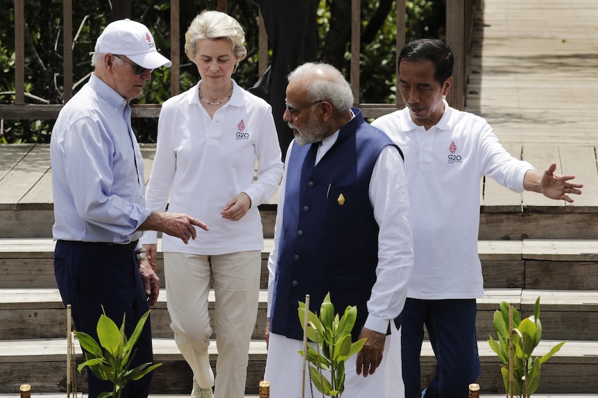 Joe Biden, Narendra Modi, Ursula von der Leyen and Joko Widodo