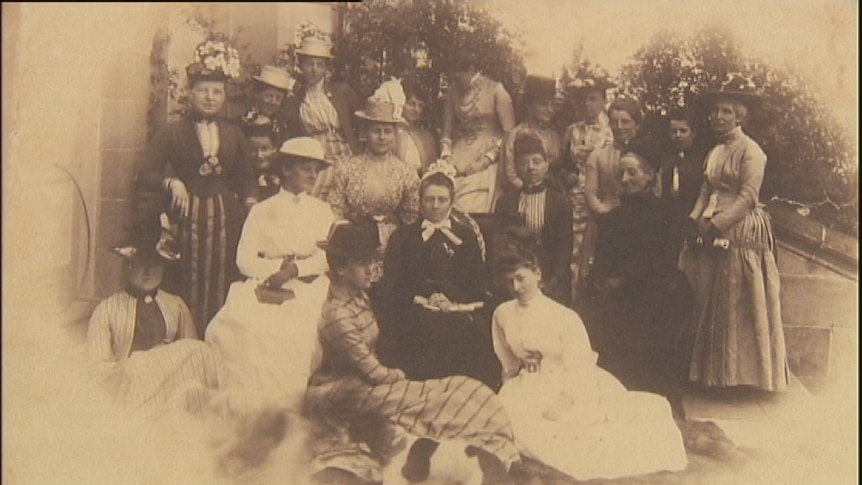 Early photo of the Hamilton society, founded in 1889, Australia's oldest literary society.