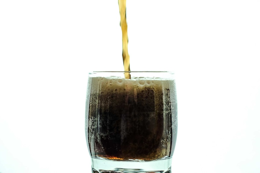 A glass of soft drink