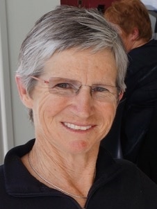 Former Australian women's cricket captain and Adelaide resident Jill Kennare smiles at the camera.