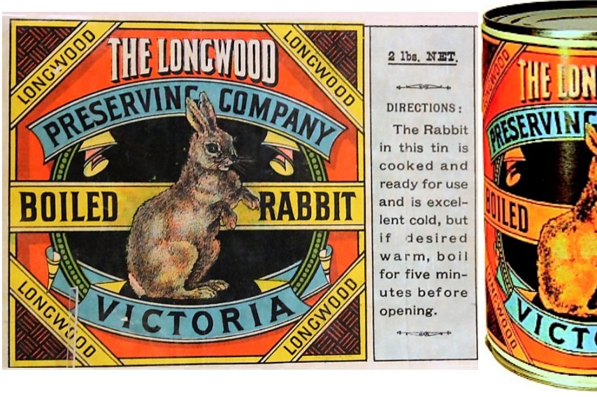 A colourful can of rabbit meat destined for London