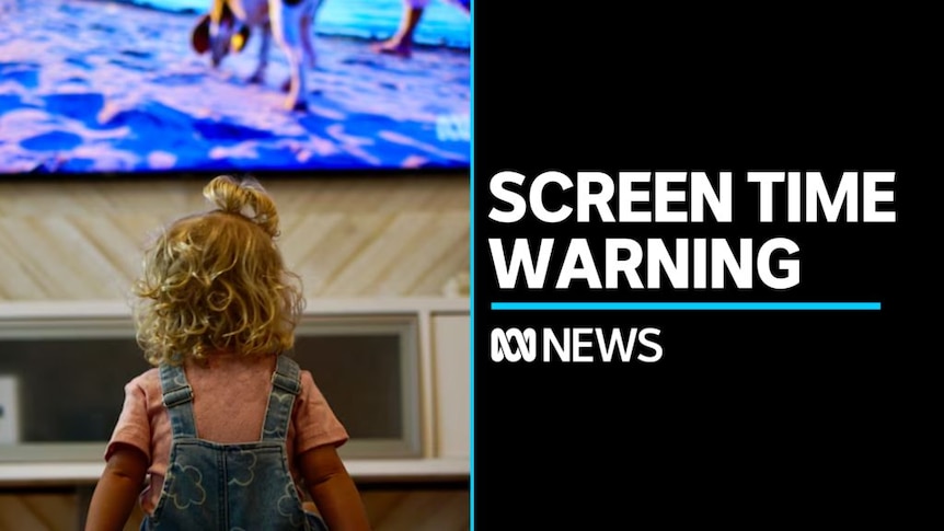 Screen Time Warning: Child sits in front of TV