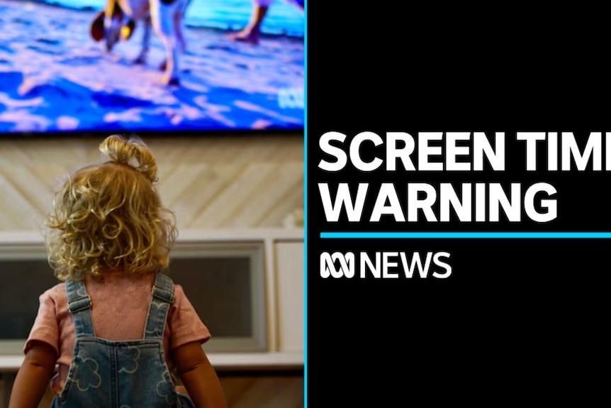Screen Time Warning: Child sits in front of TV