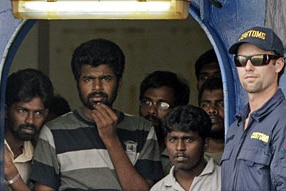 Sri Lankans aboard the Oceanic Viking (File image: Reuters/Vivek Prakash)