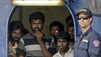 Sri Lankans aboard the Oceanic Viking (File image: Reuters/Vivek Prakash)