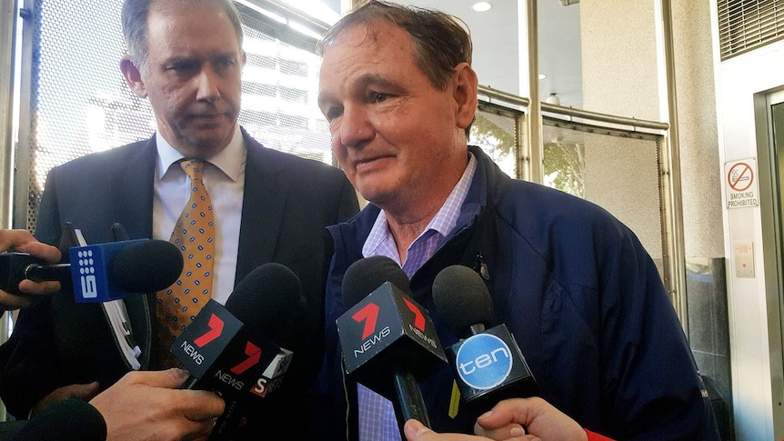 Former Ipswich mayor Paul Pisasale speaks to media as he leaves Brisbane watch house on June 21, 2017