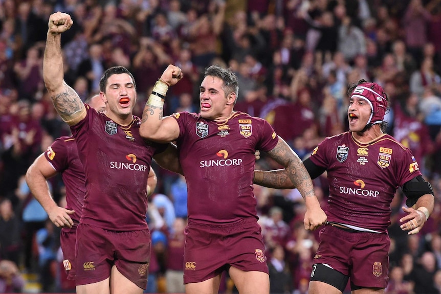 Corey Parker celebrates win in Origin II