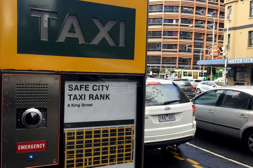 Safe City taxi rank in Melbourne's CBD