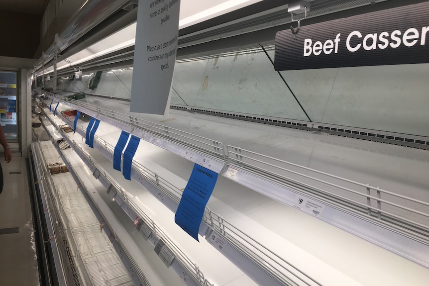 empty supermarket shelves