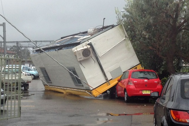 Hornsby storm container crushes car