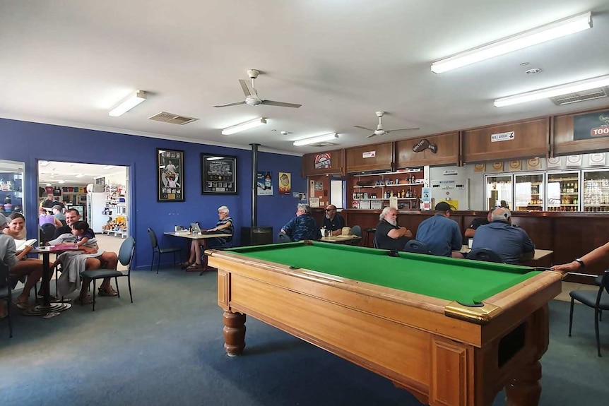 People inside a bar in outback roadhouse