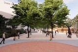 Concept drawings for the $35 million Perth Cultural Centre redevelopment showing a tree lined thoroughfare
