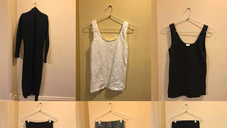 Belinda Varischetti's six items of clothing  for the three-week challenge