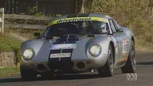 Peter Brock showed off his silver Daytona coupe before the Targa rally.