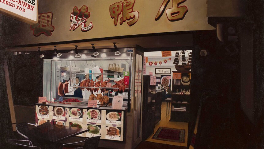 Amy Burnett's painting of a Chinese restaurant in Perth.