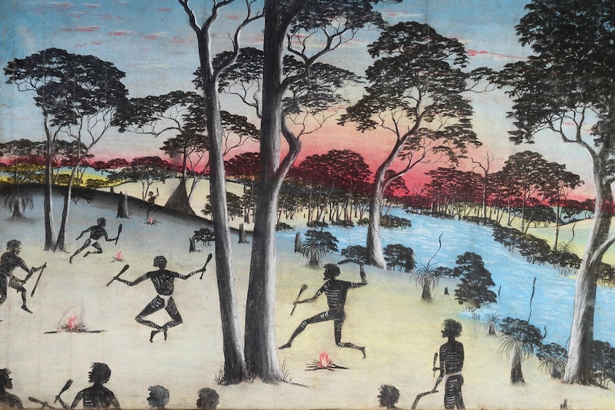 A painting of a corroboree