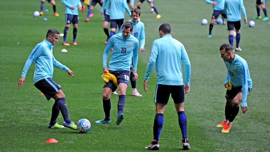 Socceroos in training