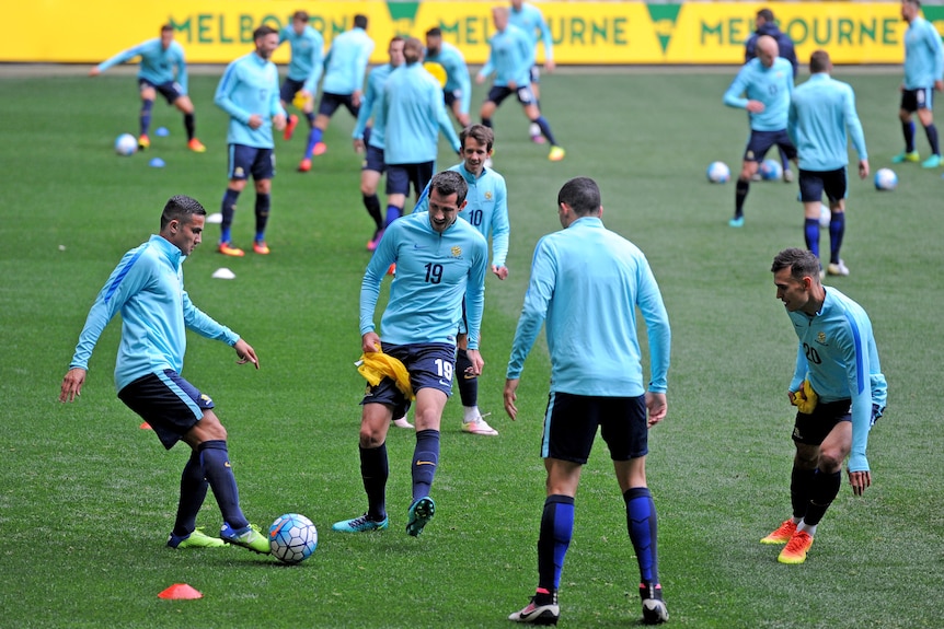 Socceroos in training