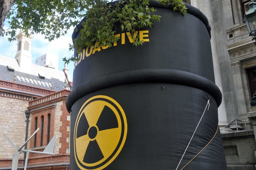 nuclear waste rally outside SA Parliament