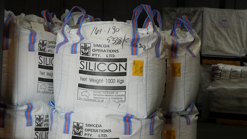 Bags of raw silicon