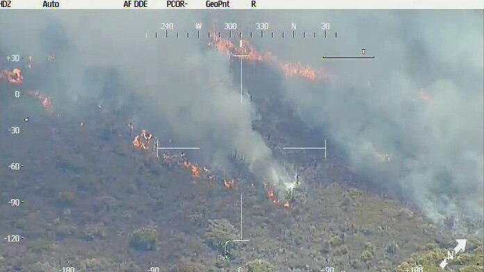 Image taken from police helicopter of Augusta bushfire