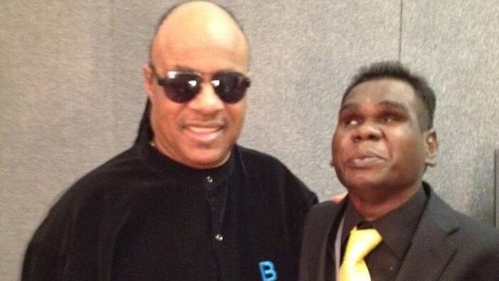 Stevie Wonder (left) meets Gurrumul Yunupingu