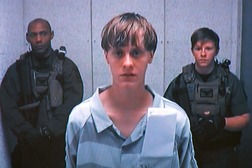 Charleston shooting suspect Dylann Roof appears by closed-circuit television at his bond hearing