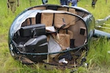 Anti-poaching pilot Roger Gower's downed helicopter