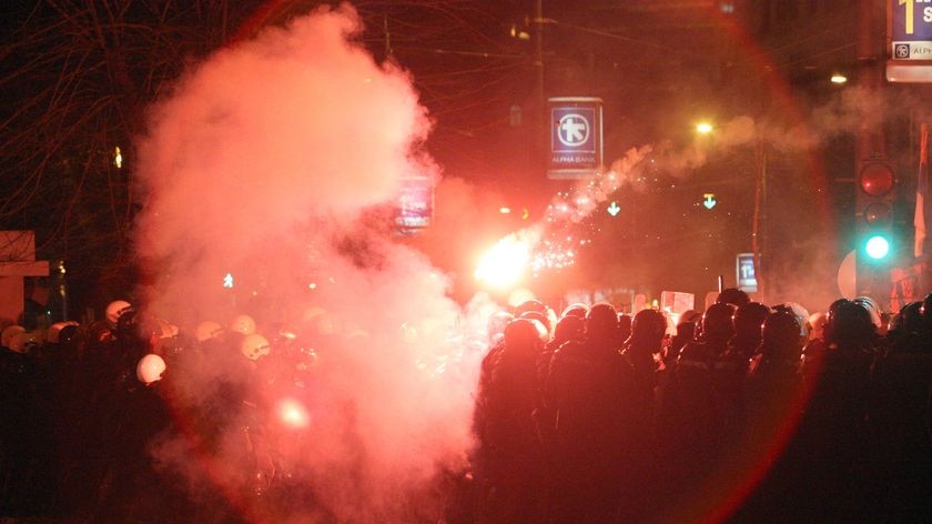 Serbs protest in Belgrade